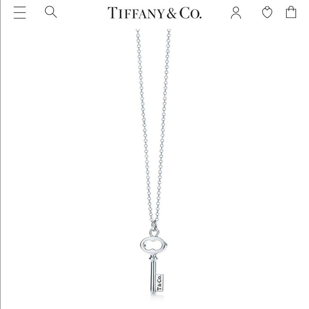 Authentic Tiffany and Co key pendant necklace